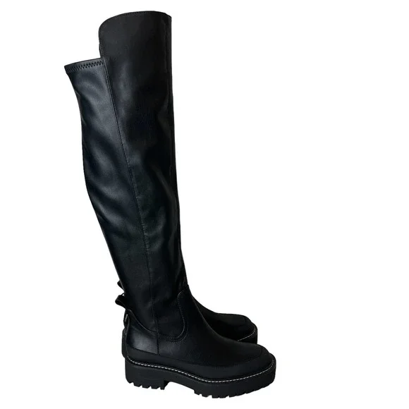 SAM EDELMAN LERUE LUG SOLE FAUX LEATHER HIGH SHAFT OVER KNEE BOOT 6.5, 7.5 NWOB - Picture 10 of 16